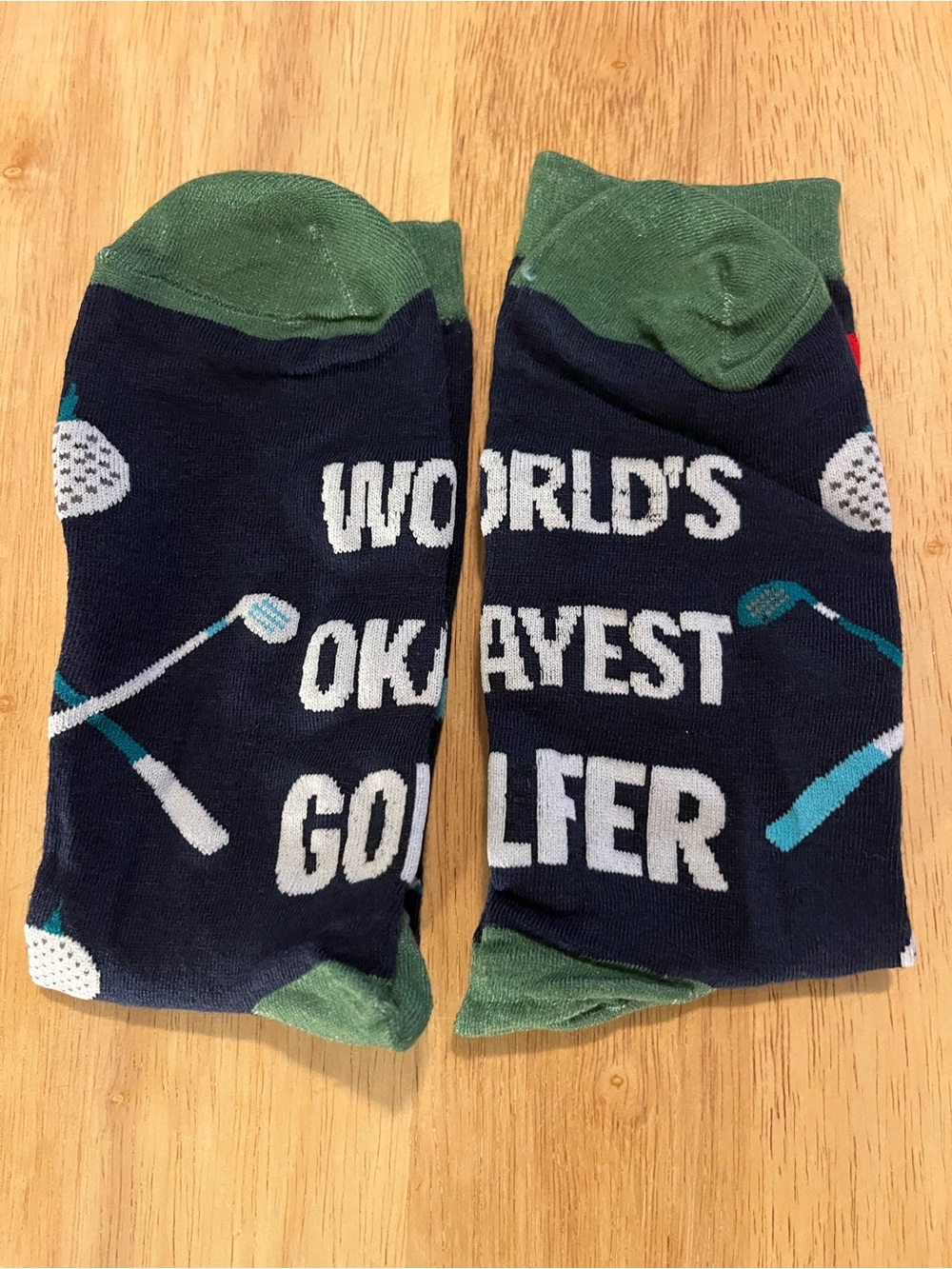 Men's Novelty Golf Socks - Navy & Green